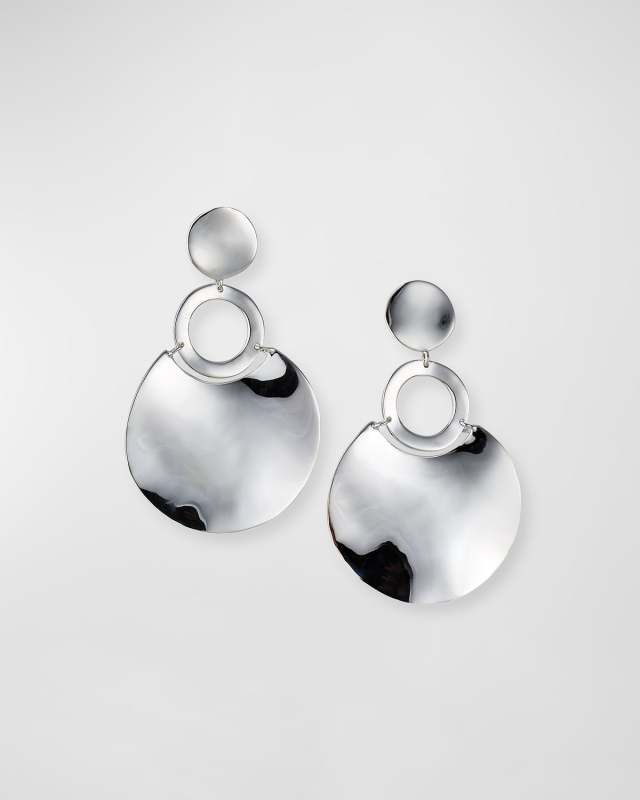 925 Classico Mixed Wavy Disc Drop Earrings